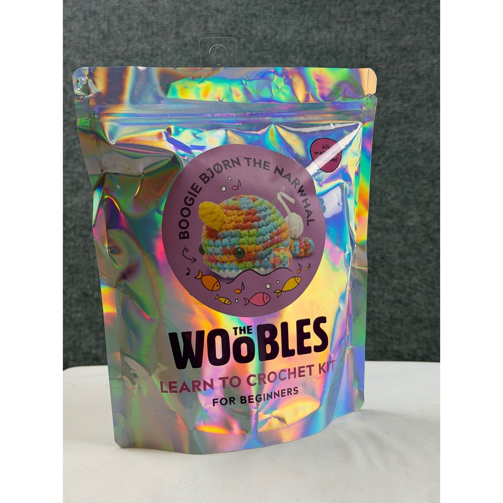 NIB The Woobles Boogie Bjorn Narwhal Learn to Crochet Kit for Beginners NEW